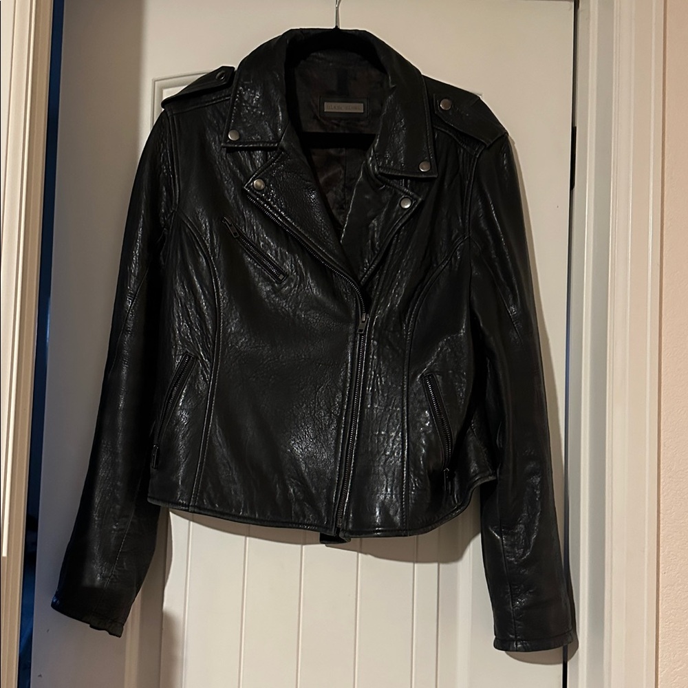 Black Rivet Dark Leather Outerwear